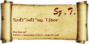 Szénásy Tibor névjegykártya