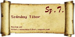 Szénásy Tibor névjegykártya